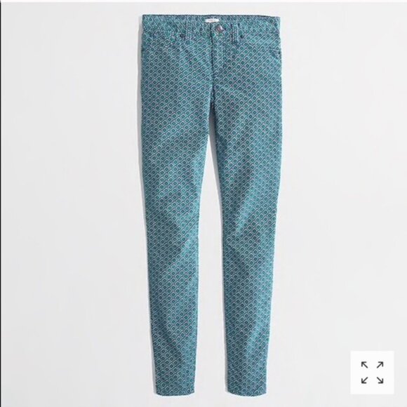 J. CREW Toothpick Printed Cords Pants Skinny Leg Corduroy - Picture 2 of 12